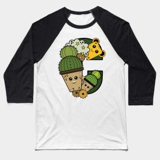 Cute kawai Cactus doodler Baseball T-Shirt